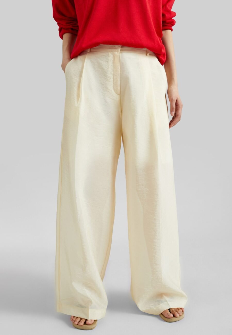 Alvito Sheer Organza Pants - Pale Yellow