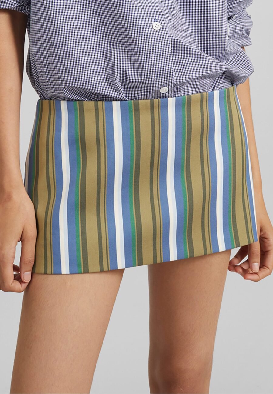 Hera Mini Skirt - Green Multi Stripe