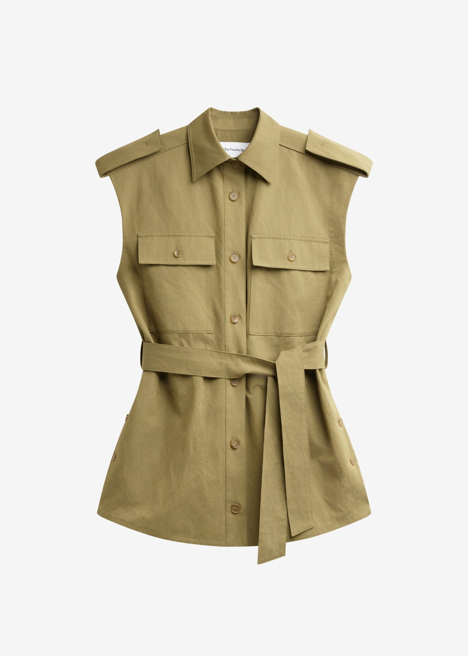Sarah Sleeveless Cargo Mini Dress - Olive - Image 8